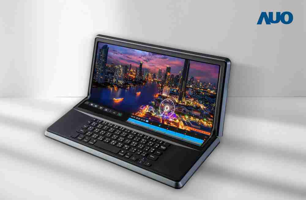 2121非凡14.6吋Micro LED折迭显示屏幕，，，，搭配半径4mm的弯折绞炼，，，，以及高画素、、、高亮度、、高对比度的显示技术特点，，，即便在大视角下仍保有绝佳色相与亮度