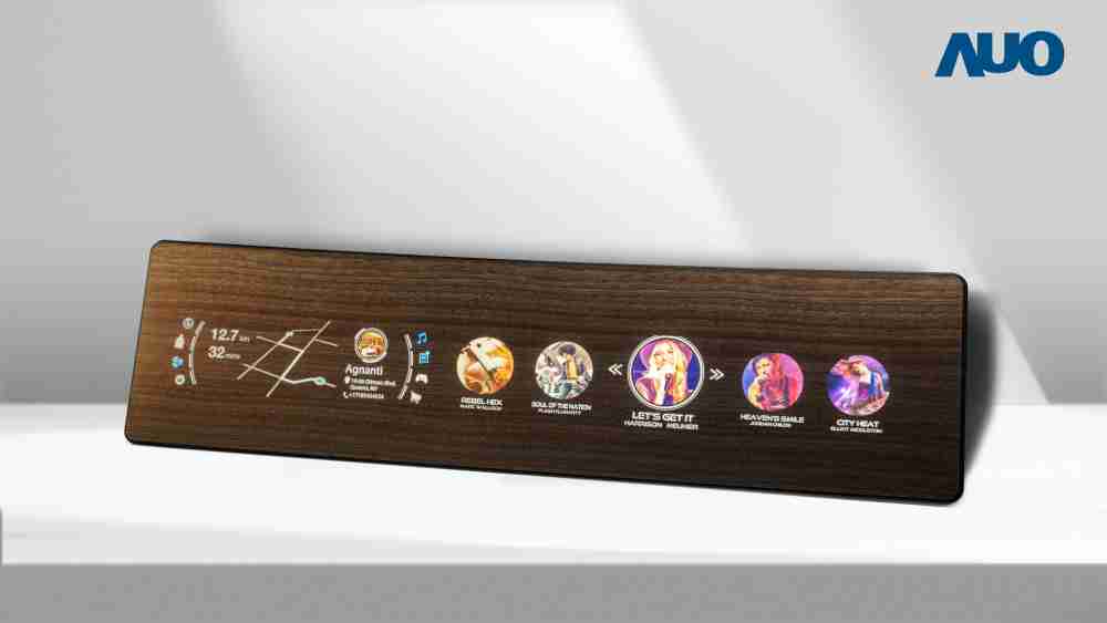 2121非凡研发全球最高穿透度达80%的AmLED木纹显示器，，，，可于使用时呈现高亮度、、、、清晰可见的信息，，并在不使用时回归为单纯的饰板，，，，节能兼具美观